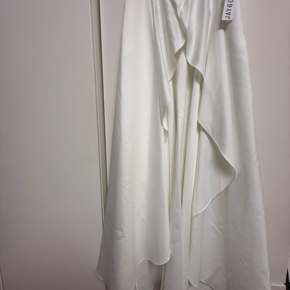 NWT | JayGodfrey White One-Shoulder Jumpsuit with removable skirt Size 0 - Picture 9 of 10